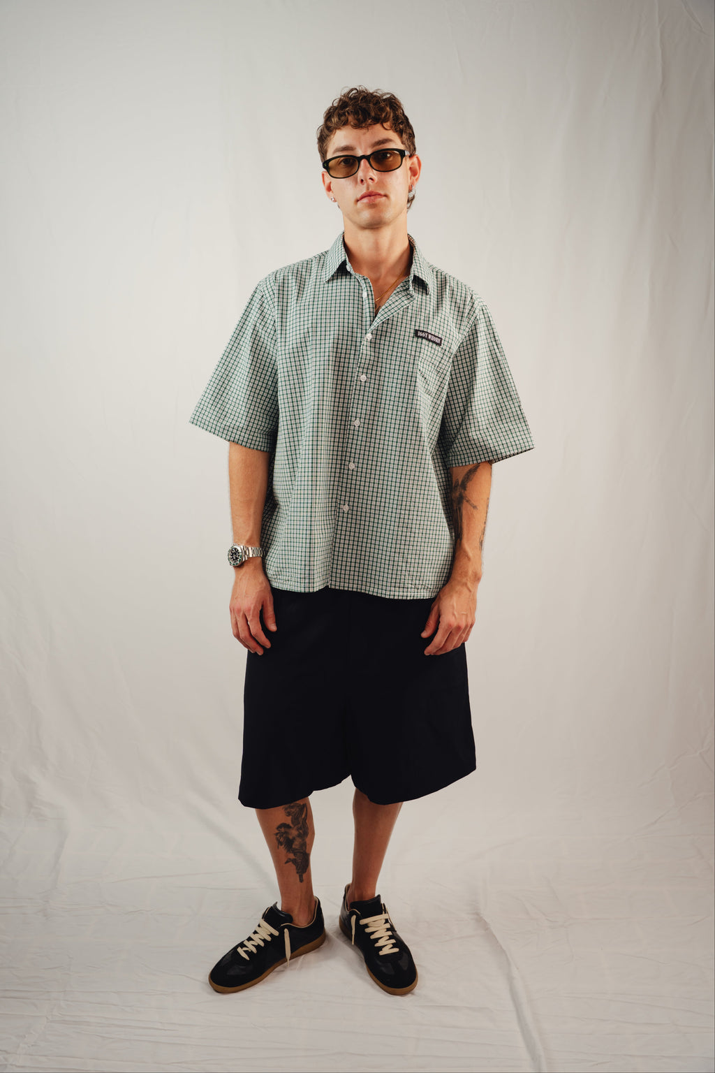 Green Check Shirt — Short Sleeve