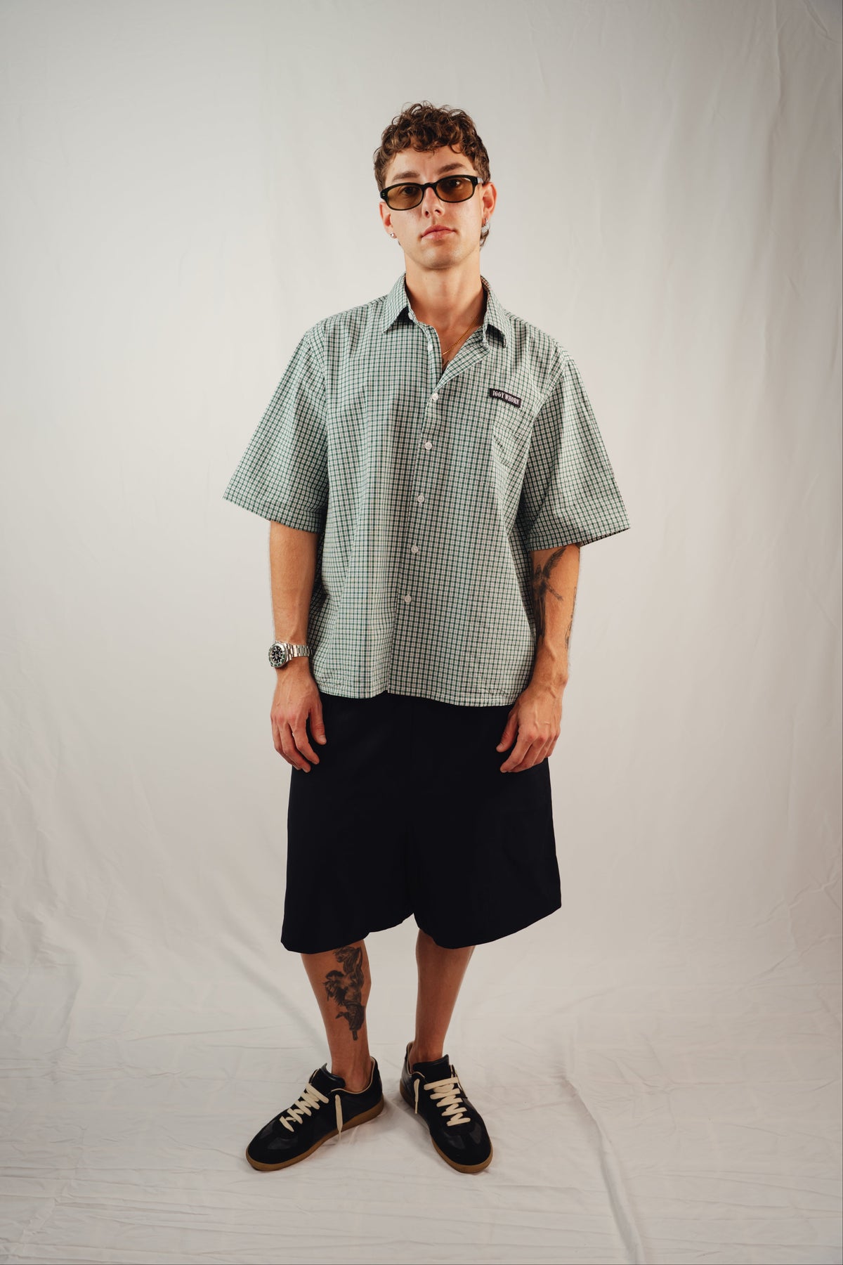 Green Check Shirt — Short Sleeve