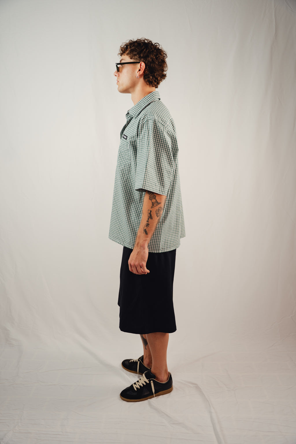 Green Check Shirt — Short Sleeve