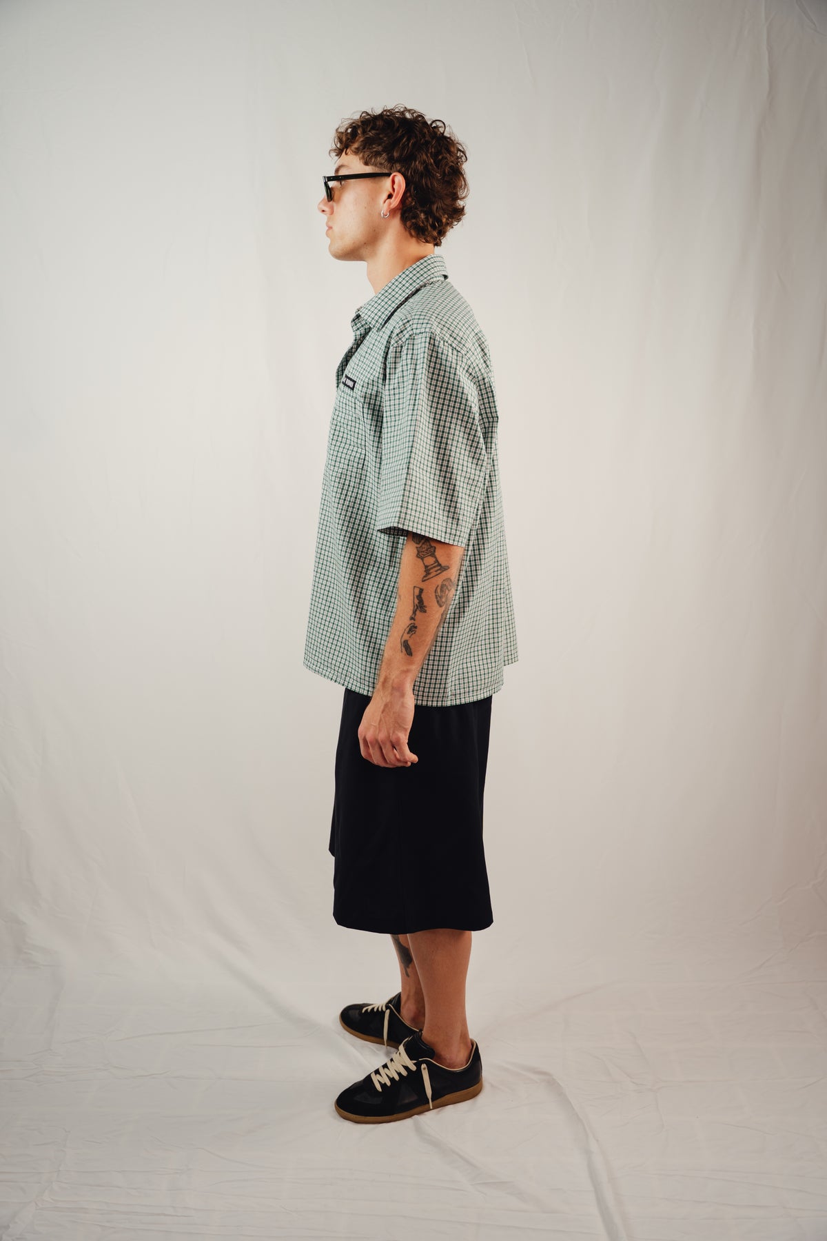 Green Check Shirt — Short Sleeve