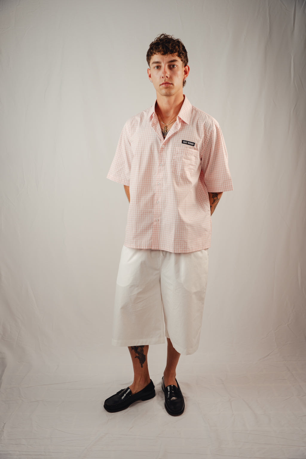 Pink Checked Shirt — Short Sleeve