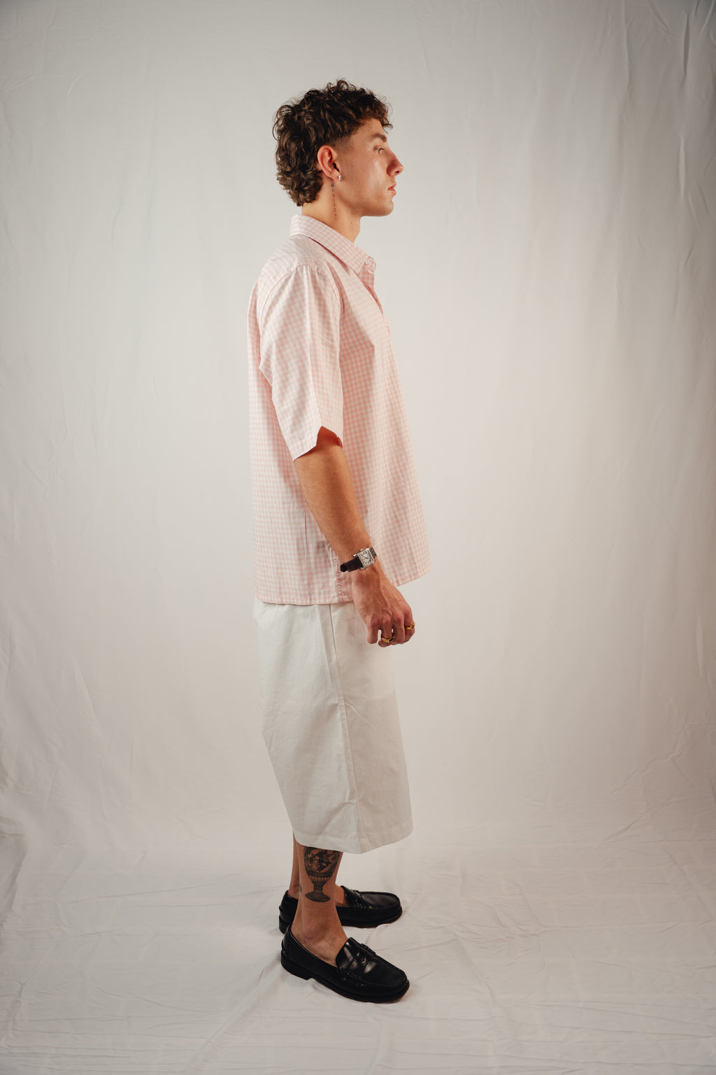 Pink Checked Shirt — Short Sleeve